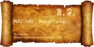 Máté Horácia névjegykártya